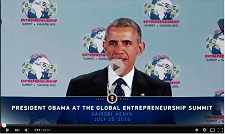 President Barack Obama delivers remarks at the Global Entrepreneurship Summit in Kenya GES2015