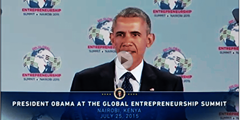 President Barack Obama delivers remarks at the Global Entrepreneurship Summit in Kenya GES2015