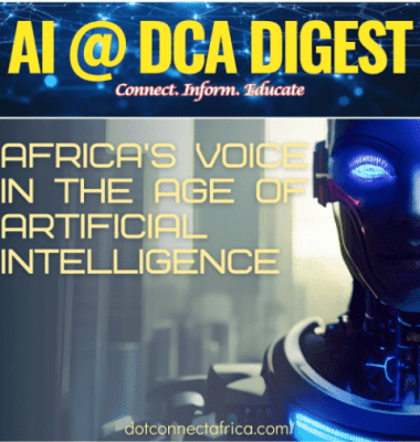 AI@DCADigest launch banner by DotConnectAfrica highlighting Africa-focused AI insights and policy discussions.