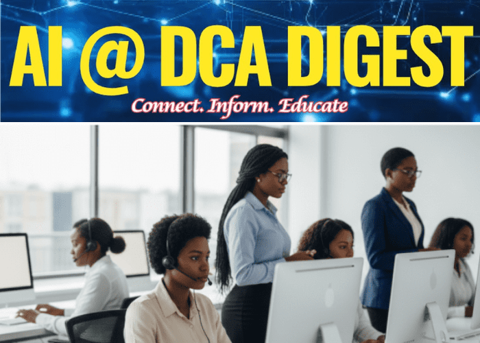 An illustration of AI in Africa with women working on their computers