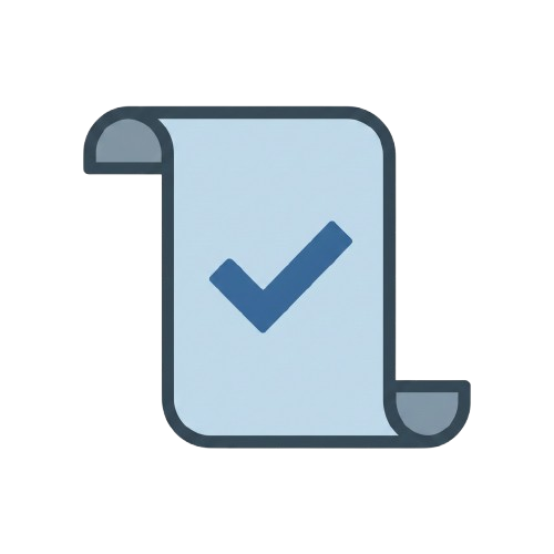 Document with checkmark representing Digital Policy and Regulation