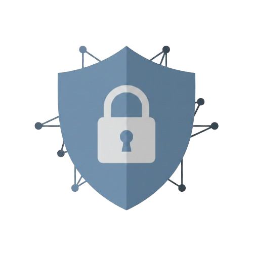 Shield with lock and network lines representing Cybersecurity Policy and Frameworks