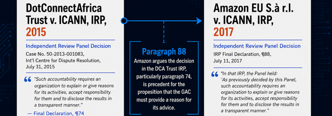 The .Africa precedent: DotConnectAfrica’s landmark ICANN accountability ruling and its global influence, including the later .amazon IRP challenge.